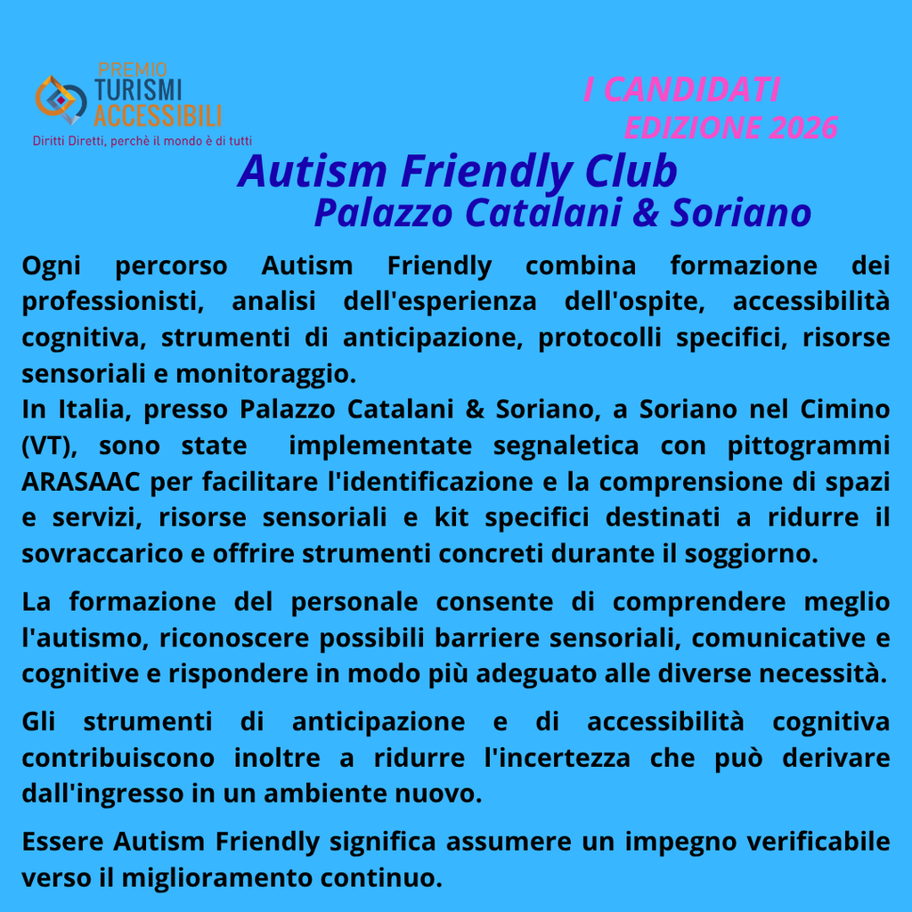 Autism Friendly Club Progetto in Italia Palazzo Catalani & Soriano