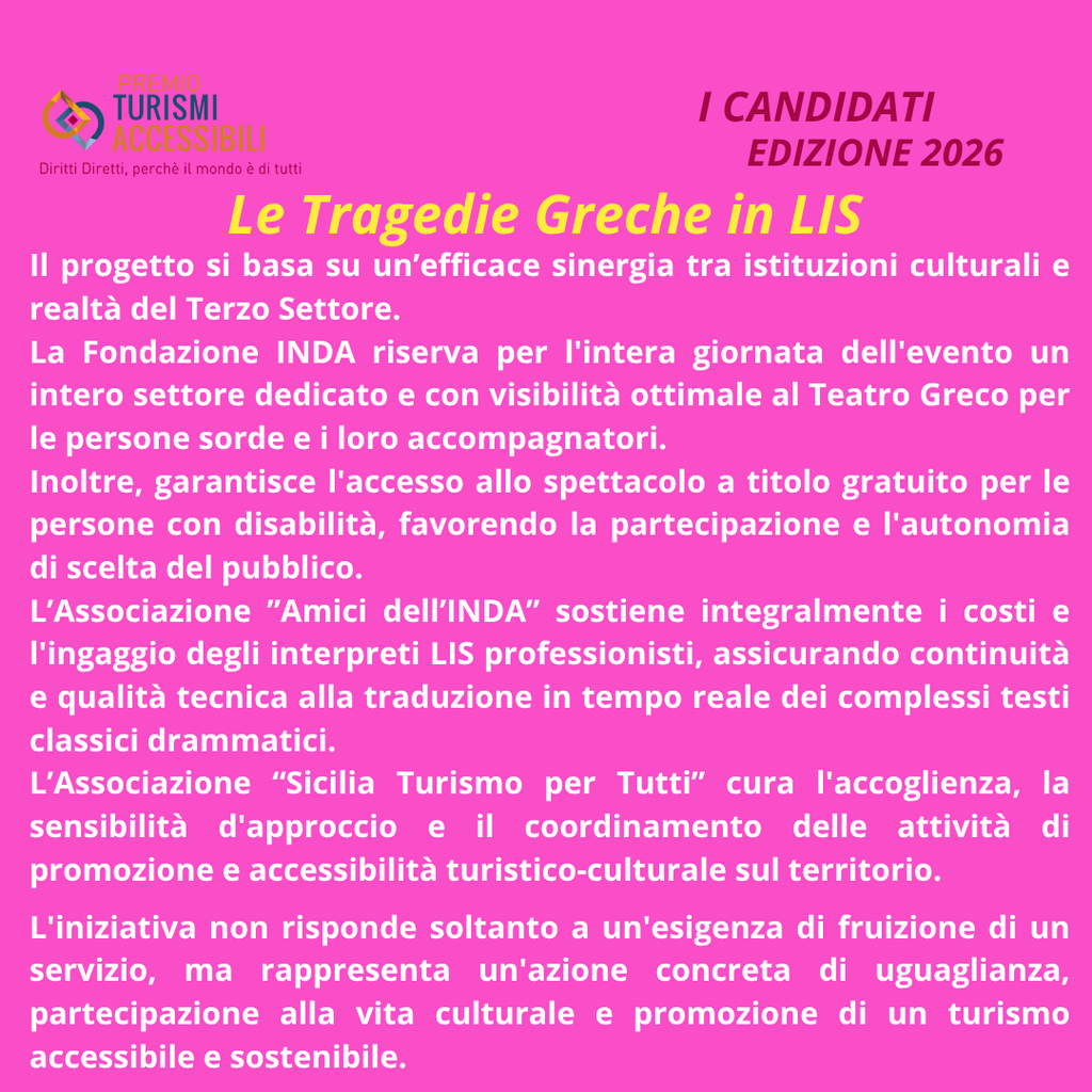 "Le Tragedie Greche in LIS: Accessibilità e Inclusione Sensoriale al Teatro Greco di Siracusa"