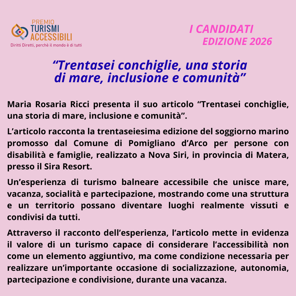 "Maria Rosaria Ricci" con il suo articolo "Trentasei conchiglie, una storia di mare, inclusione e comunità"