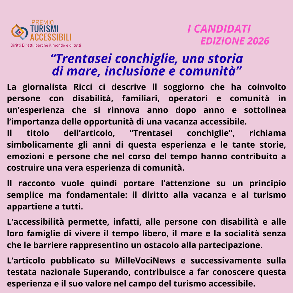 "Maria Rosaria Ricci" con il suo articolo "Trentasei conchiglie, una storia di mare, inclusione e comunità"